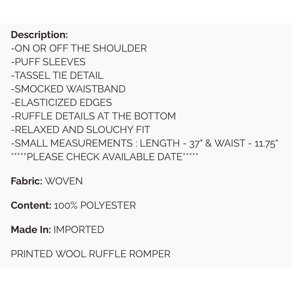 EASEL - Printed Boho Ruffle Romper - Small - Picture 4 of 4